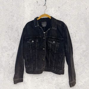 NEW WITH TAGS! Black American Eagle Button Up Jean Jacket, Size Large